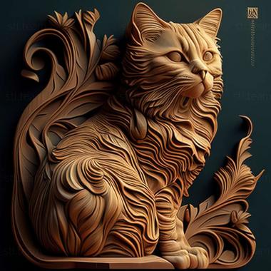3D model LaPerm cat (STL)